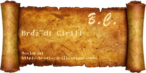 Bródi Cirill névjegykártya